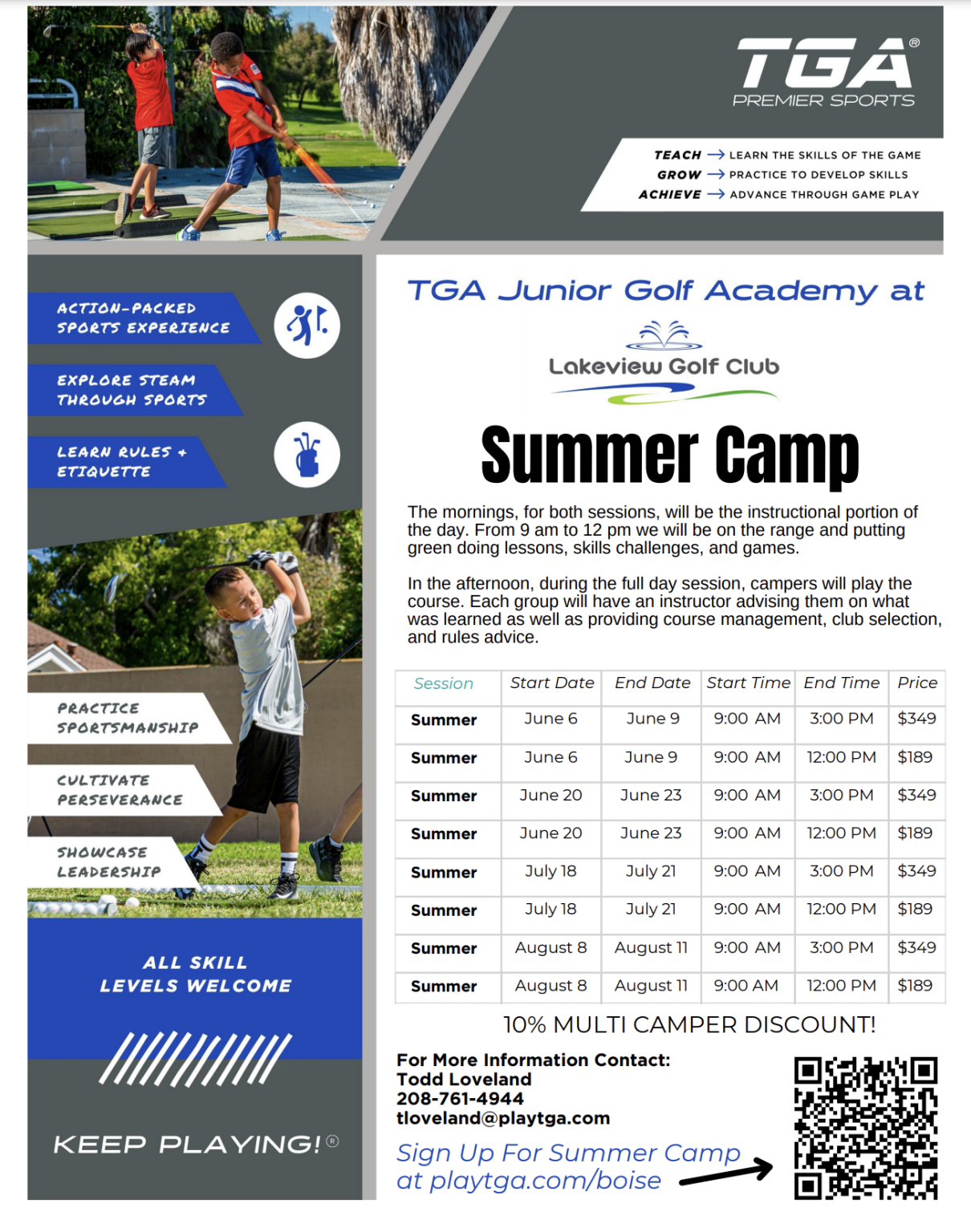 TGA Summer Camp - Lakeview Golf Course